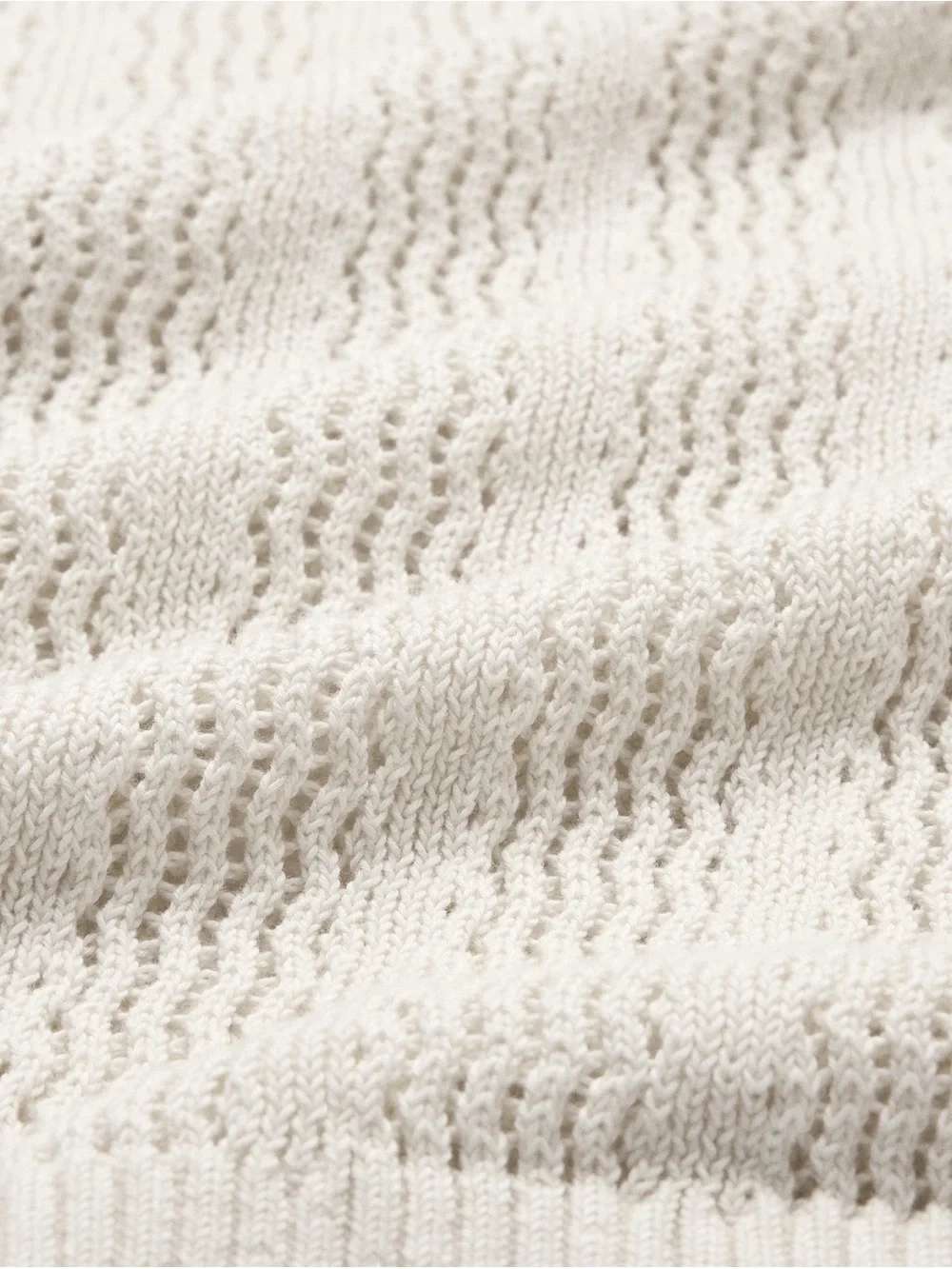 Banana Republic Cream Knit Polo with Navy-Trim Collar